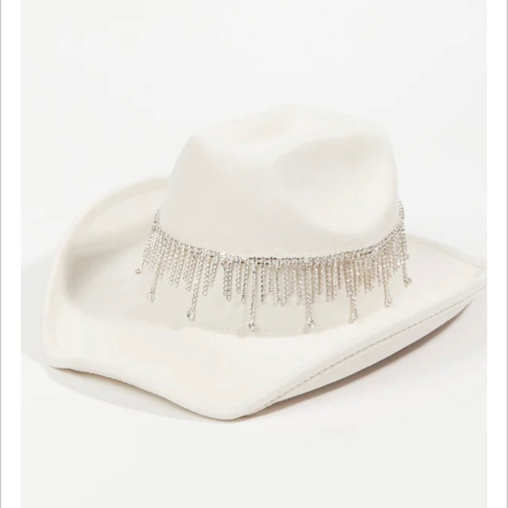 Rhinestone Fringe Western Hat